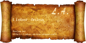 Lieber Anina névjegykártya